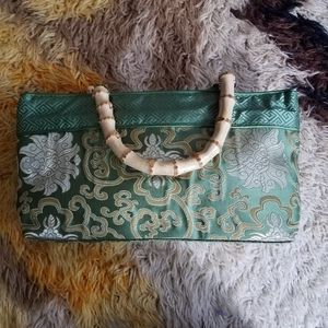 Retro 40s 50s style tiki purse with bamboo handles. EUC, never used.